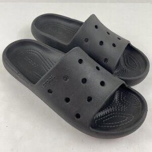 Crocs Classic Slide Sandals Unisex M6/W8 Slip On Open Toe Black Platform